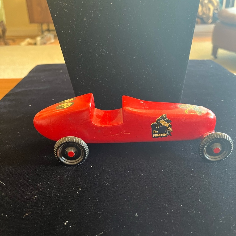 Vintage Handmade Wooden Race Car. Rare Collectible.